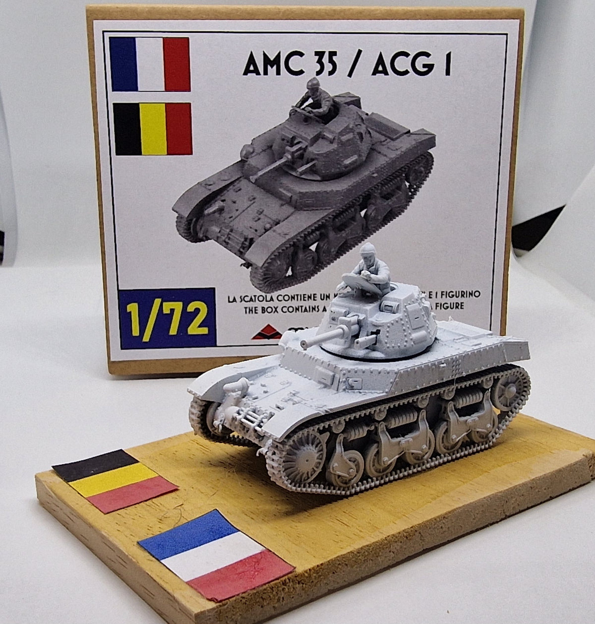 A.M.C. 35 / A.C.G. 1 1:72 - Französischer Panzer, Resin-Bausatz im 3D-Druck