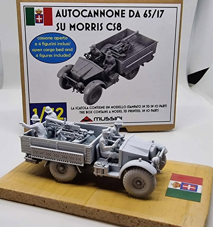 Autocannone da 65/17 su CS8 Morris 1/72 - Maquette résine impression 3D
