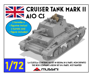 Cruiser Tank Mark II A10 CS 1:72 - Britischer Resin-Bausatz aus dem 3D-Drucker