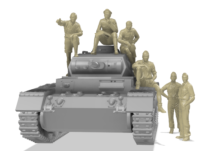 Tankistes Deutsches Afrika Korps 1/72 - Set de figurines en résine impression 3D