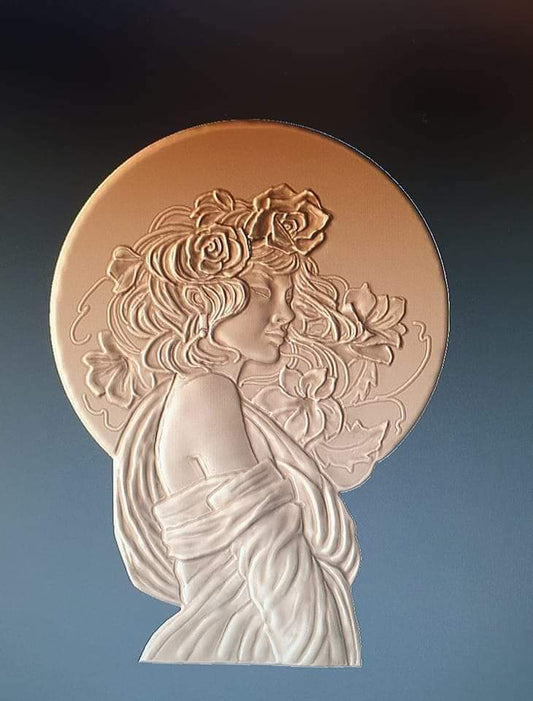 Lucinda - Bassorilievo in ceramica colato a mano da dipingere