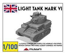 Carica l'immagine nel visualizzatore di Gallery, Light Tank Vickers Mark VI - scala 1/100 - 2 items