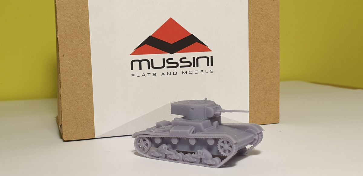 T-26 Modell 1933 1:100 - Sowjetischer Resin-Bausatz für 15-mm-Wargaming (2 Stück)
