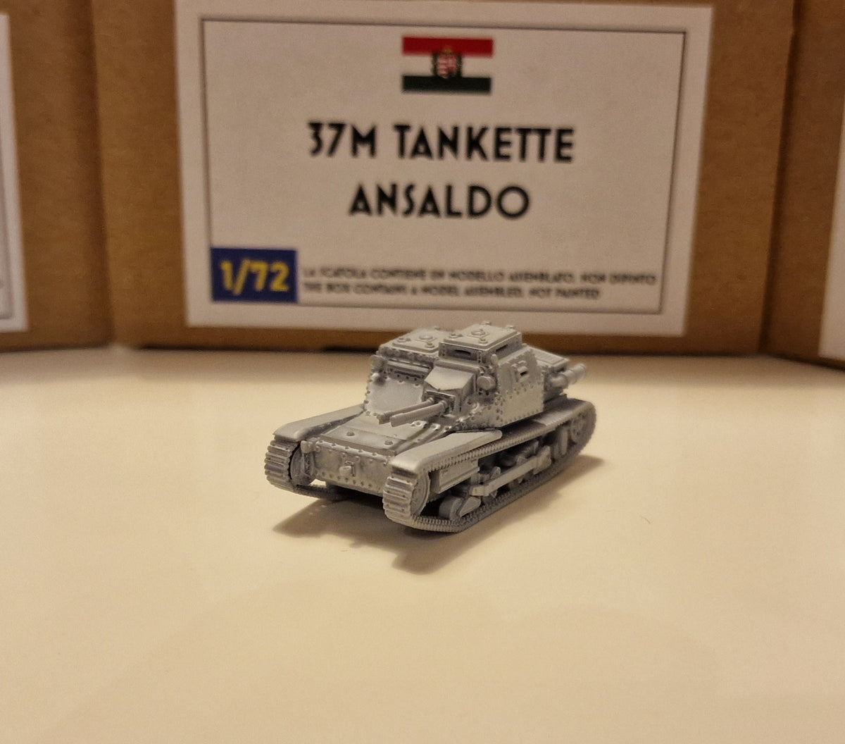 37M Ansaldo 1:72 - Resin-Bausatz einer ungarischen Tankette aus dem 3D-Drucker