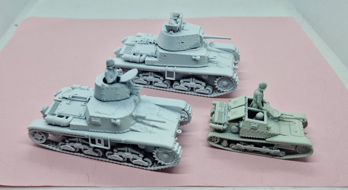 Carro Veloce L3/35 avec équipage 1/72 - Maquette en résine imprimée en 3D