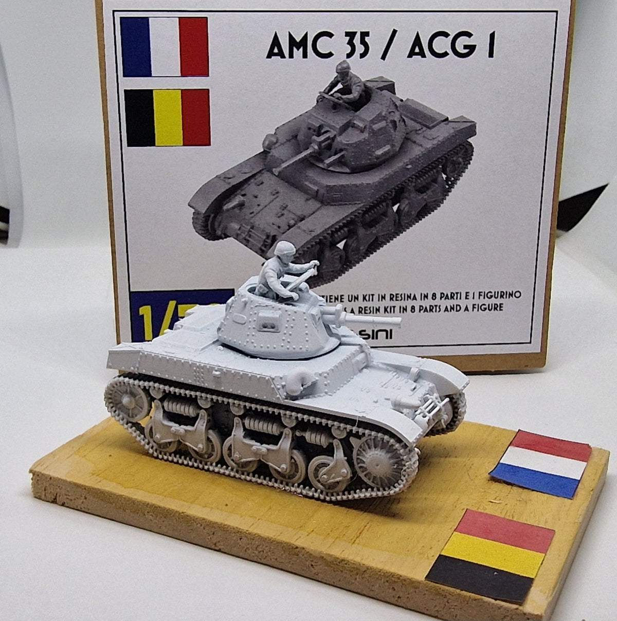 A.M.C. 35 / A.C.G. 1 1:72 - Französischer Panzer, Resin-Bausatz im 3D-Druck