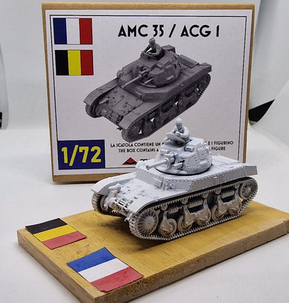 A.M.C. 35 / A.C.G. 1 1:72 - Französischer Panzer, Resin-Bausatz im 3D-Druck