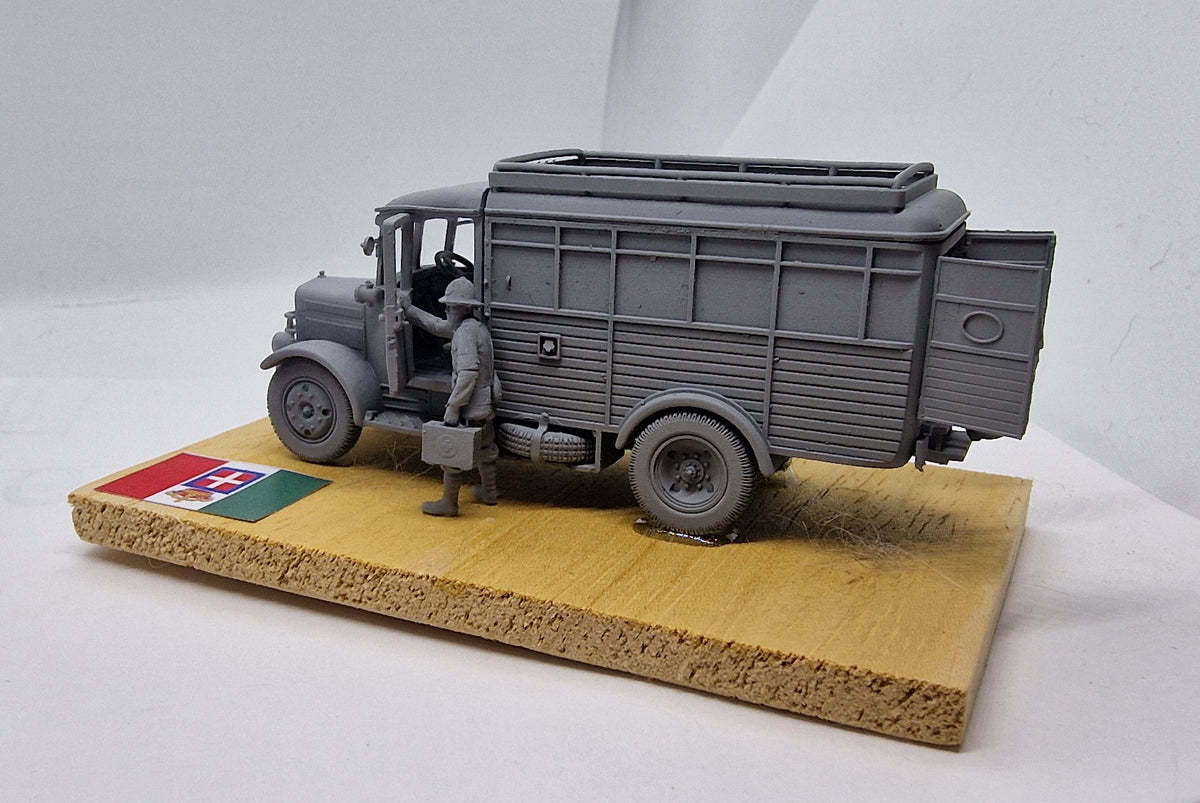 Sanitätswagen SPA 38R 1:72 - Militär-Resin-Bausatz aus dem 3D-Drucker