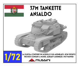 37M Ansaldo 1:72 - Resin-Bausatz einer ungarischen Tankette aus dem 3D-Drucker