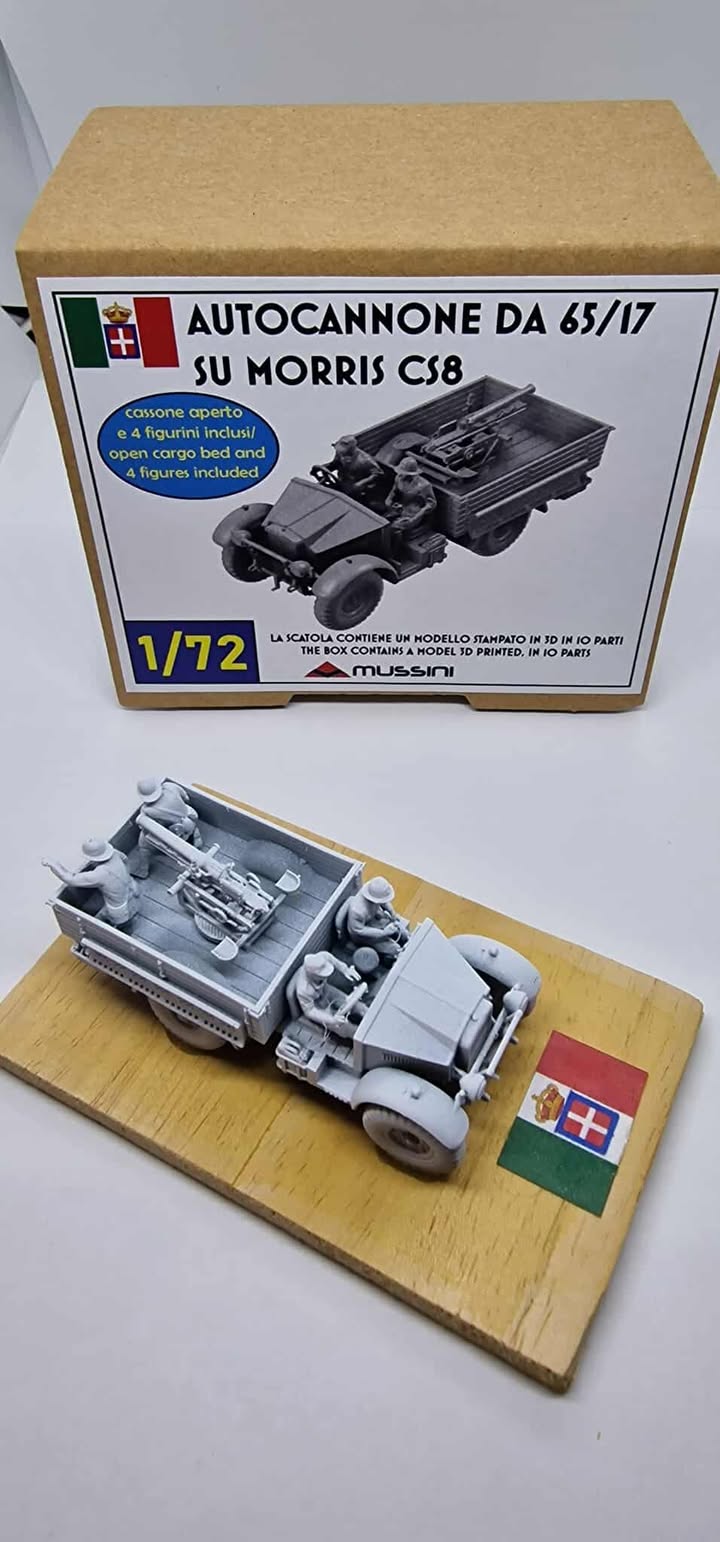 Autocannone da 65/17 su CS8 Morris 1/72 - Maquette résine impression 3D