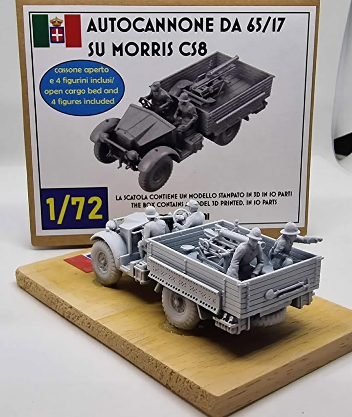 Autocannone da 65/17 su CS8 Morris 1/72 - Maquette résine impression 3D
