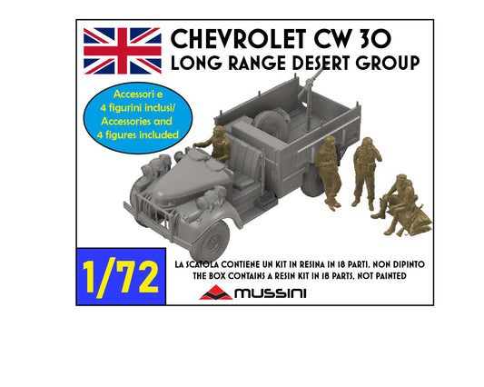 Chevrolet CW 30 LRDG 1/72 - Kit modellismo britannico in resina stampa 3D