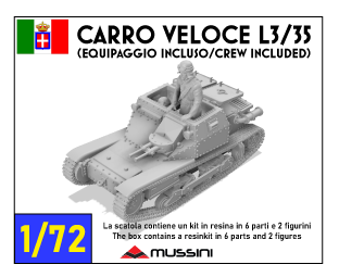 Carro Veloce L3/35 mit Besatzung 1:72 - Resin-Bausatz aus dem 3D-Drucker