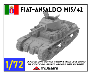 Fiat-Ansaldo M15/42 1:72 - Resin-Bausatz eines italienischen Panzers aus dem 3D-Drucker