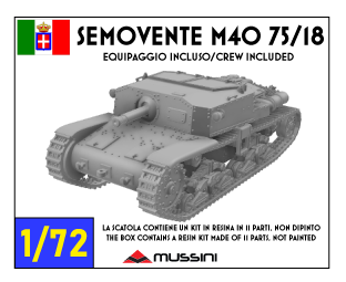 Semovente M40 da 75/18 1/72 - Maquette italienne résine 3D