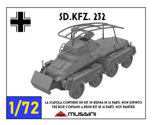 Sd.Kfz. 232 Achtrad 1/72 - Maquette automitrailleuse résine 3D