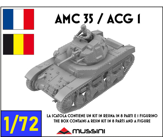 A.M.C. 35 / A.C.G. 1 1:72 - Französischer Panzer, Resin-Bausatz im 3D-Druck
