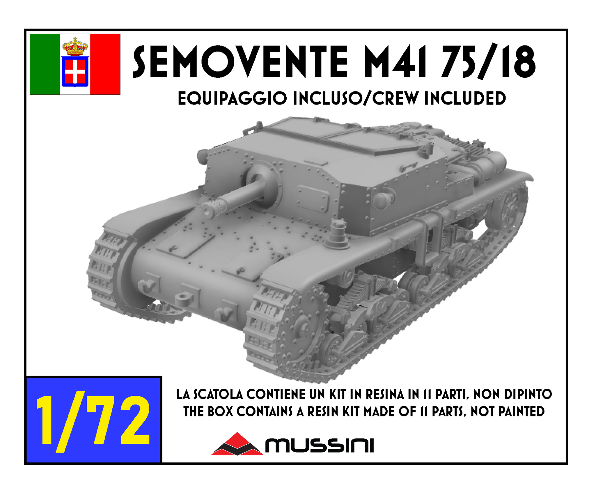 Semovente M41 da 75/18 | scala 1/72 | Mussini – Mussini flats and 3D ...