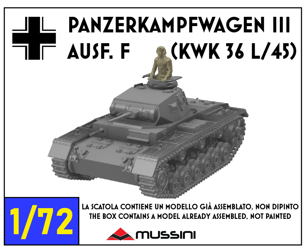 Panzerkampfwagen III Ausf. F - scala 1/72 - 1 item