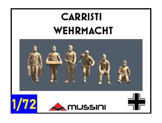 Carristi Wehrmacht 1/72 - Set 6 figurini in resina stampa 3D