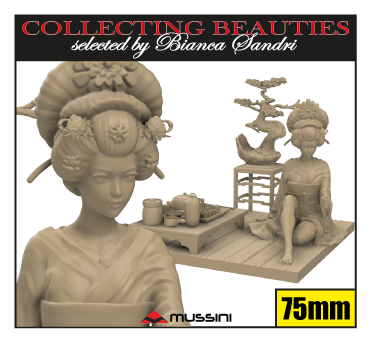 Geisha bei der Teezeremonie - 75-mm-Figur aus Resin zum Zusammenbauen und Bemalen
