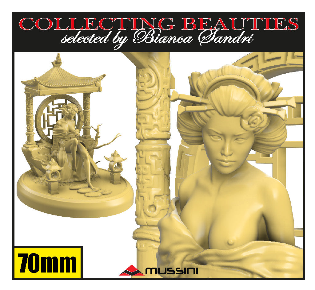Geisha at the Temple - 75mm resin figure kit to assemble and paint