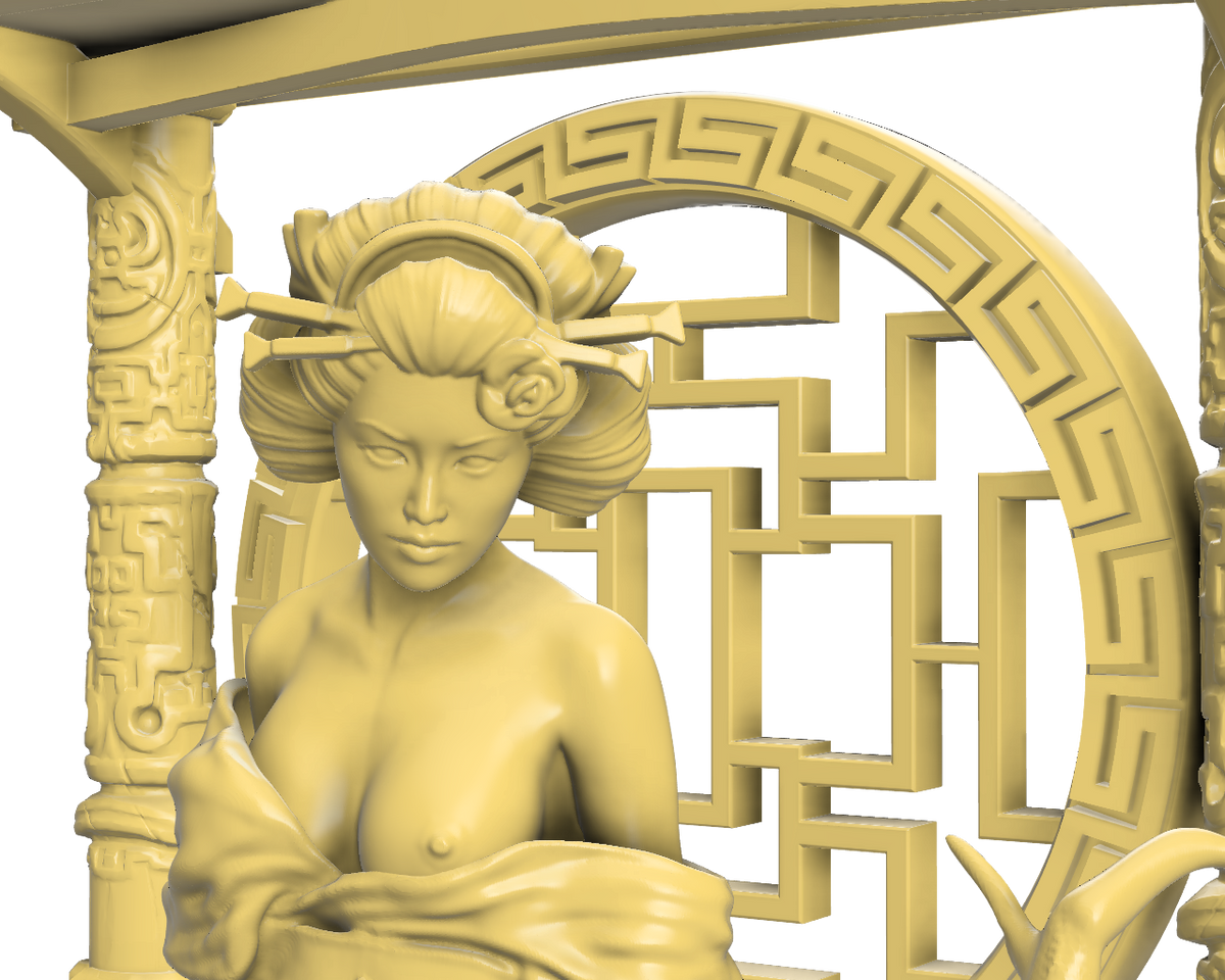 Geisha at the Temple - 75mm resin figure kit to assemble and paint