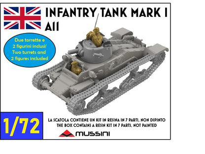 Infantry Tank Mark A11 Matilda I 1:72 - Resin-Bausatz aus dem 3D-Drucker