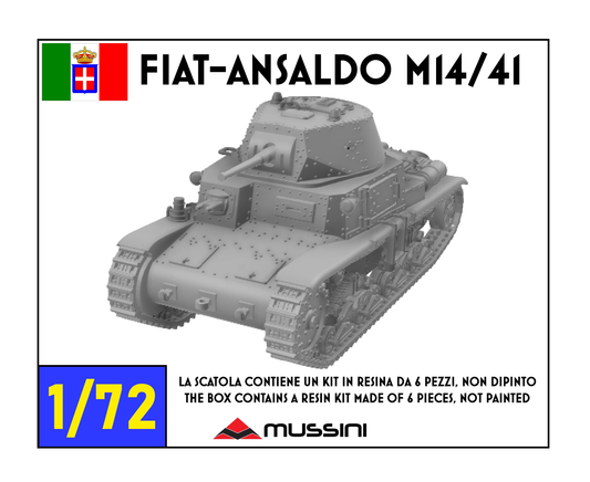 Fiat-Ansaldo M14/41 1:72 - Resin-Bausatz eines italienischen Panzers aus dem 3D-Drucker