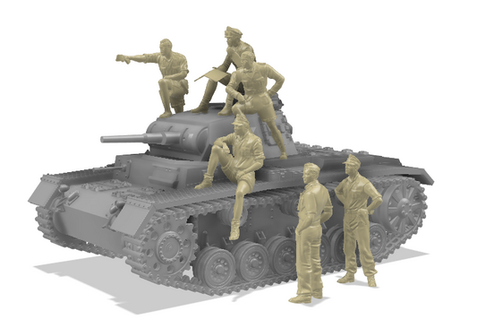 Panzerbesatzung Deutsches Afrika Korps 1:72 - Figurenset aus Resin im 3D-Druck