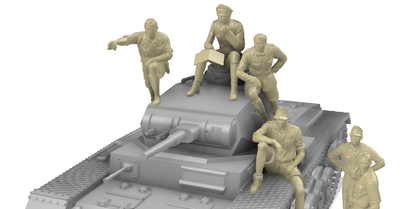 Tankistes Deutsches Afrika Korps 1/72 - Set de figurines en résine impression 3D