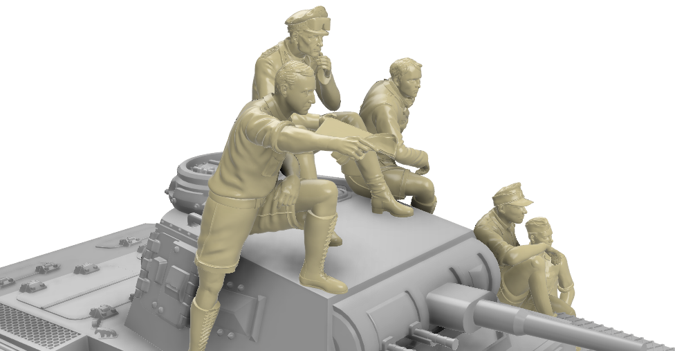 Tankistes Deutsches Afrika Korps 1/72 - Set de figurines en résine impression 3D
