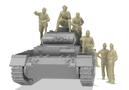 Tankistes Deutsches Afrika Korps 1/72 - Set de figurines en résine impression 3D