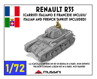 Renault R35 1:72 - Bausatz französischer Panzer, Resin aus dem 3D-Druck