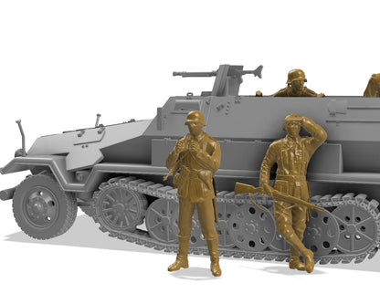 Sd.Kfz. 251/1 Ausf. B 1:72 - Resin-Bausatz aus dem 3D-Drucker mit 5 Figuren
