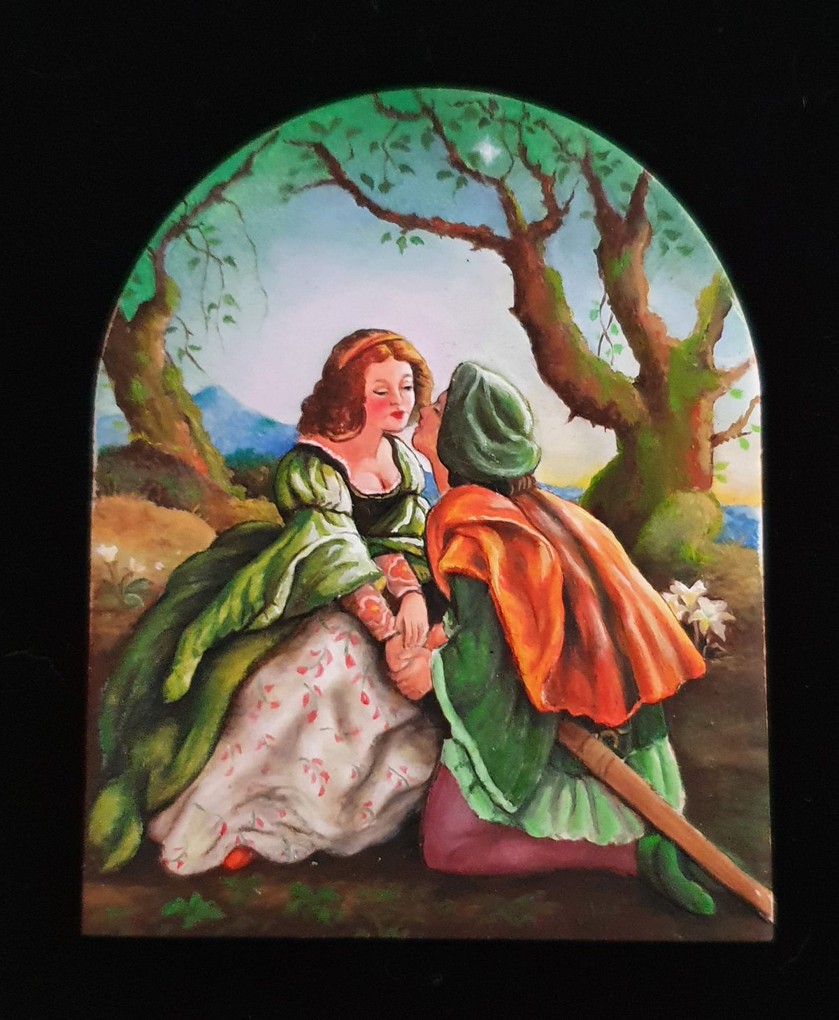 Julia und Romeo - Flachrelief aus Keramik, von Hand gegossen, zum Bemalen