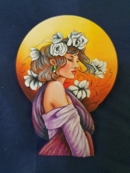 Lucinda - Bassorilievo in ceramica colato a mano da dipingere