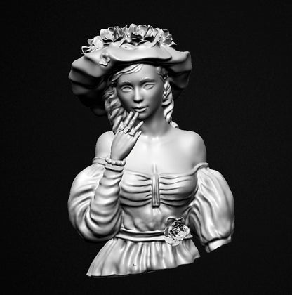 Mademoiselle Rose - Resin-Büste im Maßstab 1:10 zum Zusammenbauen und Bemalen