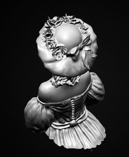 Mademoiselle Rose - Resin-Büste im Maßstab 1:10 zum Zusammenbauen und Bemalen