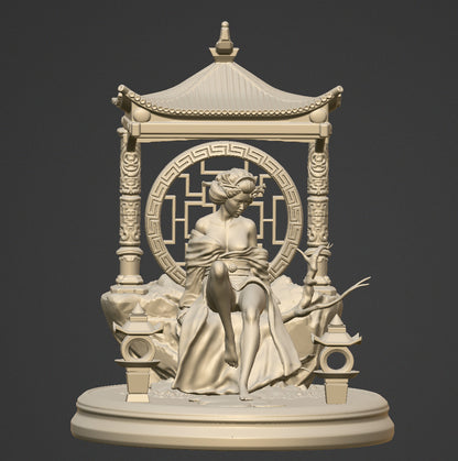 Geisha at the Temple - 75mm resin figure kit to assemble and paint