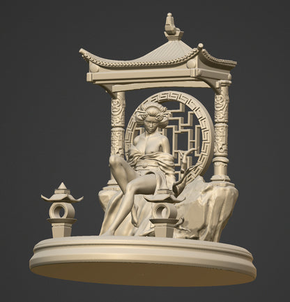 Geisha at the Temple - 75mm resin figure kit to assemble and paint