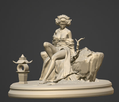 Geisha at the Temple - 75mm resin figure kit to assemble and paint