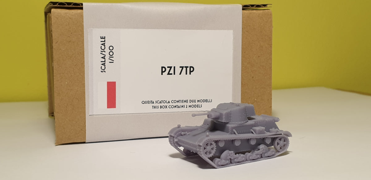 7TP 1:100 - Polnischer 15-mm-Wargaming-Bausatz aus Resin (2 Teile)