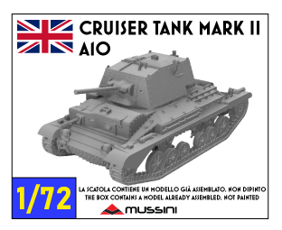 Cruiser tank Mark II A10 - scala 1/72 - 1 item