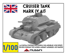 Carica l&#39;immagine nel visualizzatore di Gallery, Cruiser tank Mark IV A13 - scala 1/100 - 2 items
