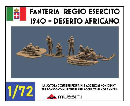 Infanterie des Regio Esercito 1940 Afrika 1:72 - Figurenset aus Resin, 3D-Druck