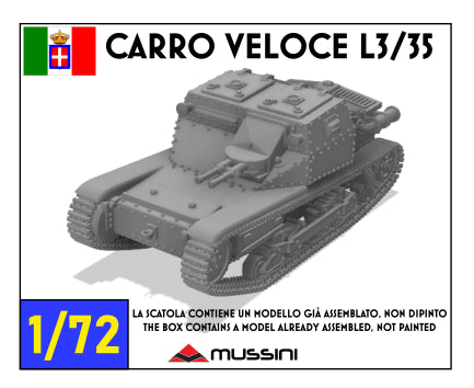 Carro Veloce L3/35 1:72 - Italienische Tankette (Kleinpanzer), Resin-Bausatz 3D-Druck