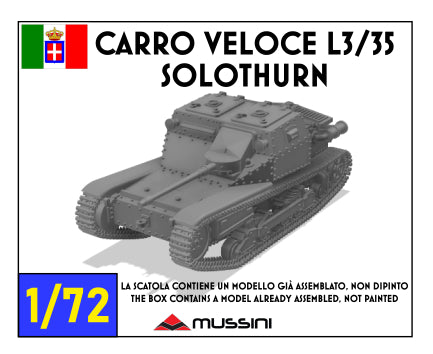 Carro Veloce L3/35 Solothurn 1:72 - Italienischer Resin-Bausatz aus dem 3D-Drucker