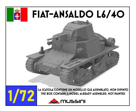 Fiat-Ansaldo L6/40 1:72 - Bausatz italienischer Panzer, Resin aus dem 3D-Druck