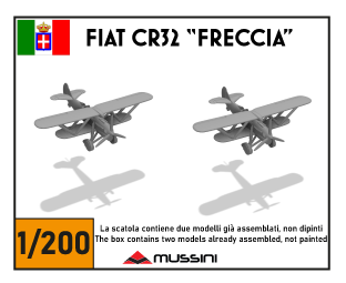 Fiat CR.32 Freccia 1:200 - Flugzeug-Bausatz aus Resin (2 Stück)